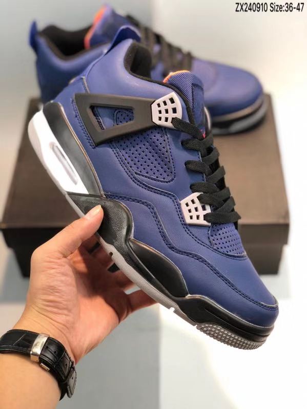 2019 Air Jordan 4 Retro Sea Blue Black White Shoes - Click Image to Close